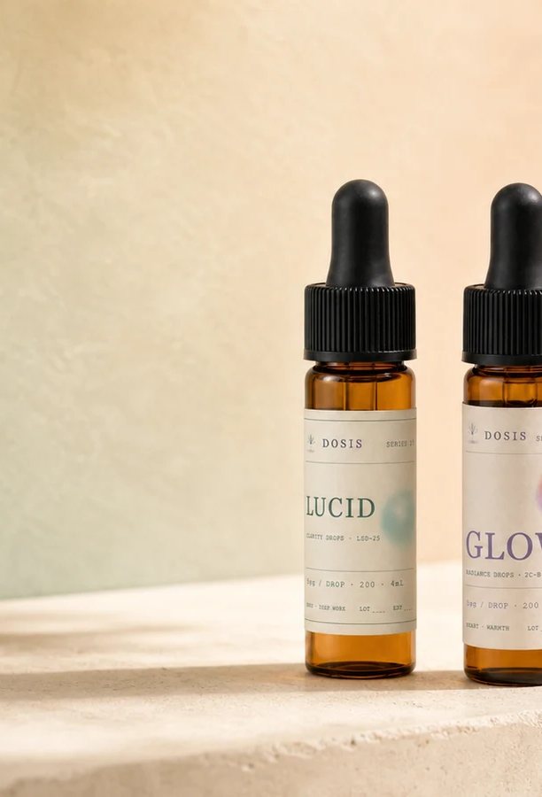 DOSIS Lucid and Glow bottles in the new packaging